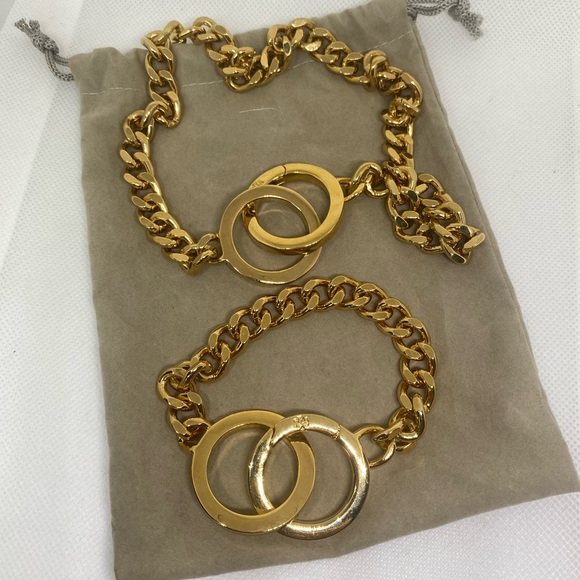 Preowned )Ralph Lauren,necklace/bracelet set,gold color - Picture 6 of 8